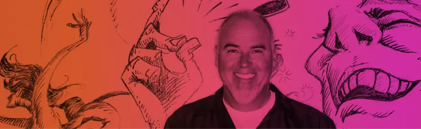 Kevin on a colorful background